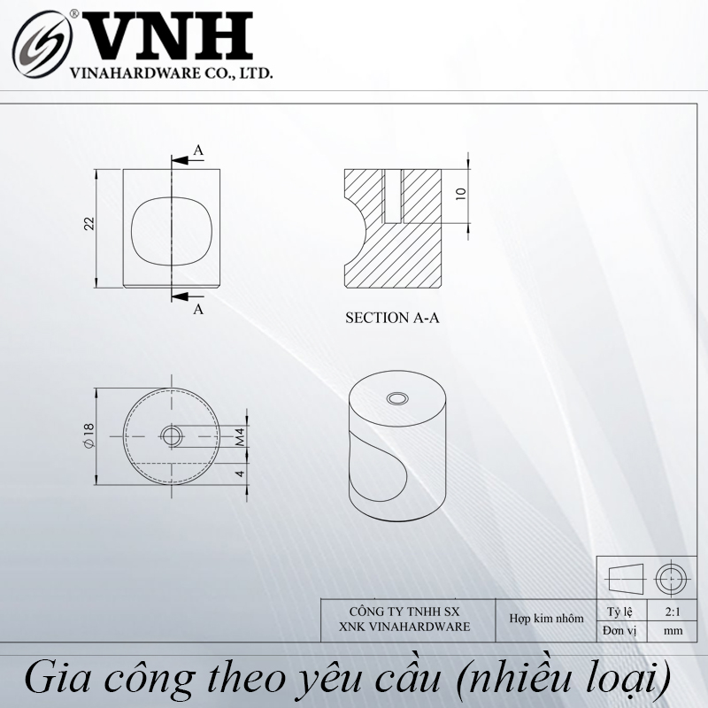 Tay nắm gù nhôm