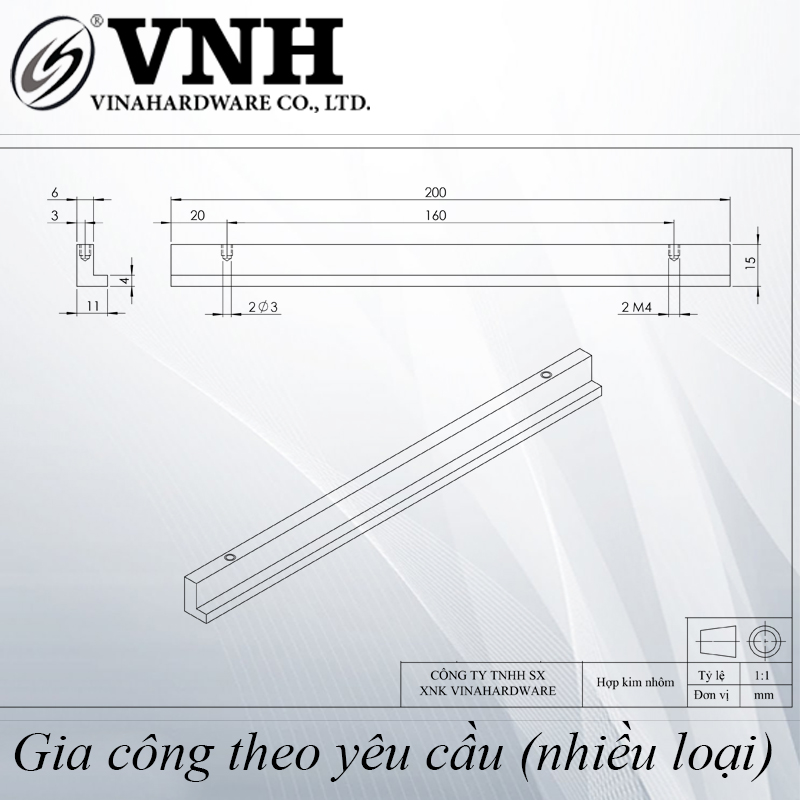 Tay nắm chữ T, màu nhôm-HD3865D64