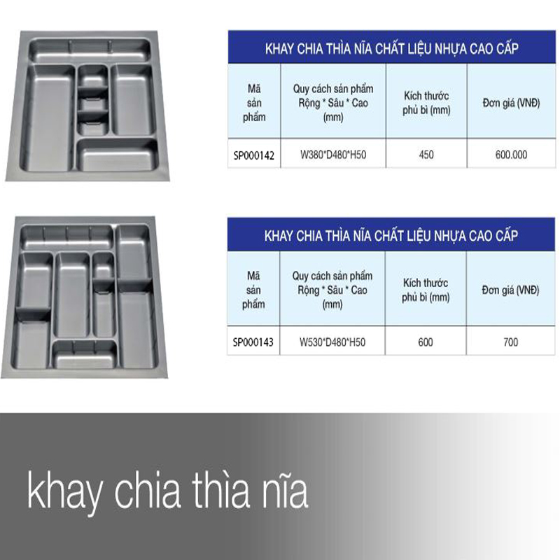 Khay để chia thìa muổng nĩa nhựa cao cấp SP000142