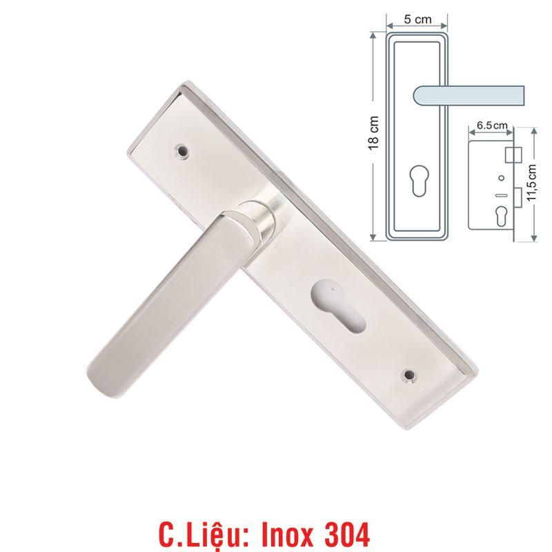 Khóa cửa tay gạt loại 180mm Inox 304/ Hanlde lock