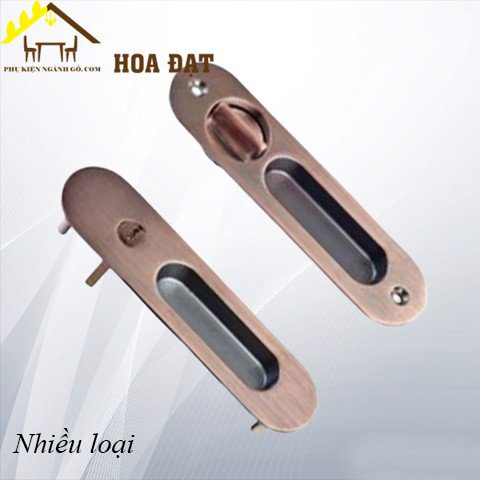 Khóa cửa lùa màu nâu, dài 170mm, ngang 40mm KT17040BR (bộ)