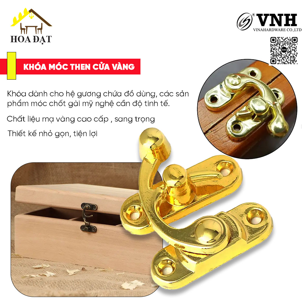 Khóa móc then cửa vàng KT045-KT045