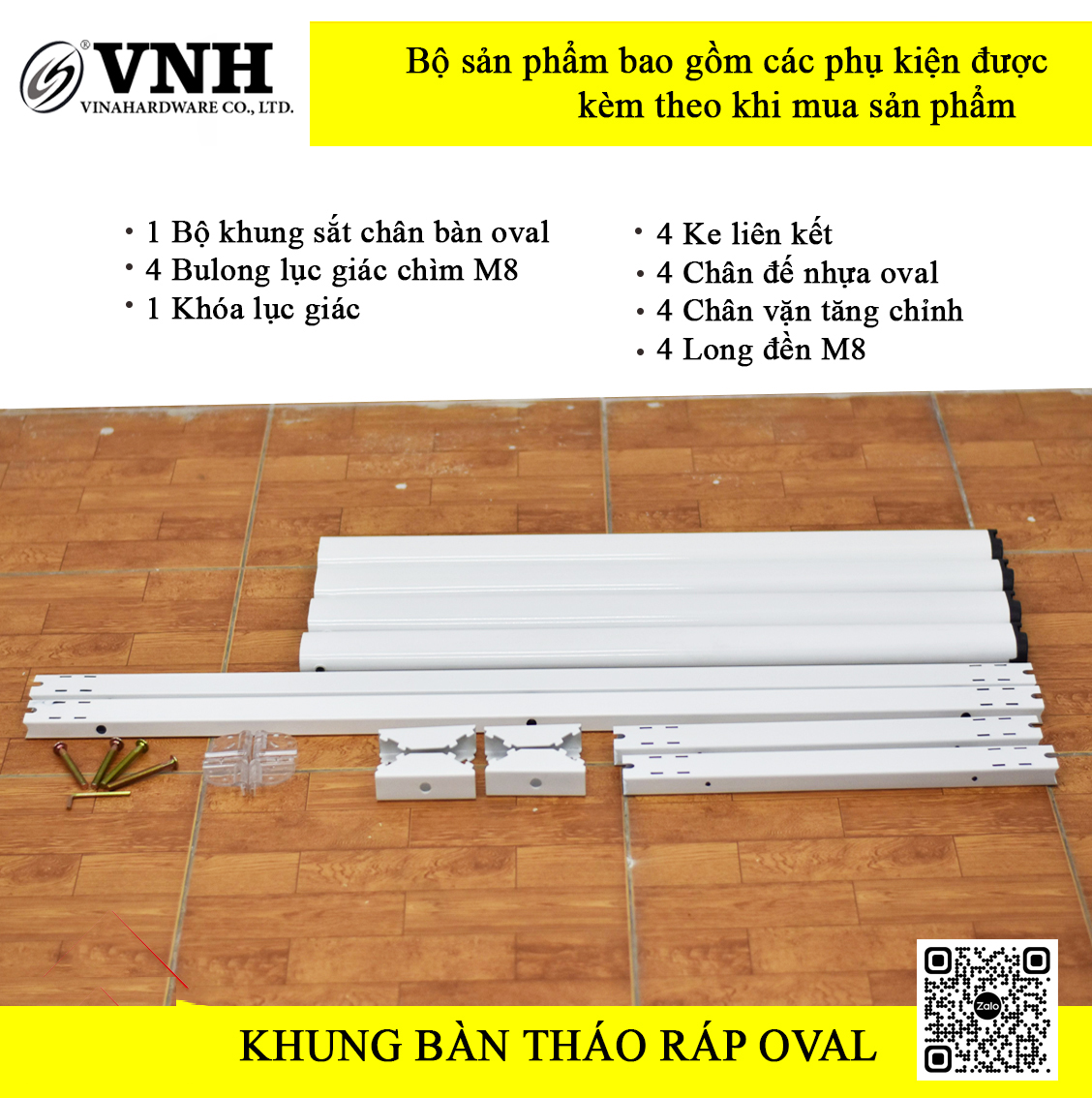 Khung bàn tháo ráp oval, sơn đen/ sơn trắng tĩnh điện