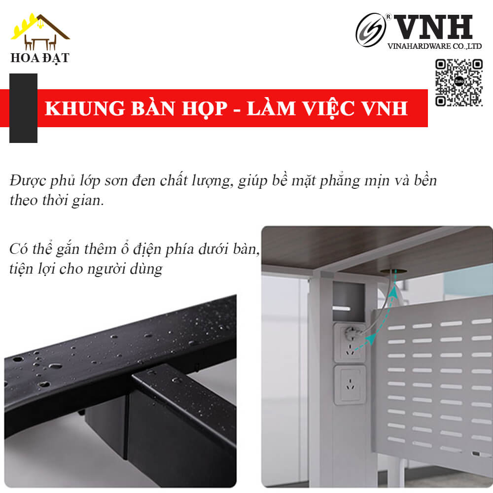 Khung bàn sắt, sơn đen - VNH1808750 - 1800x800x750