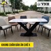 Khung bàn ăn mặt đá Vinahardware kích thước 1000x800x730mm, chân sơn đen - VNH148078