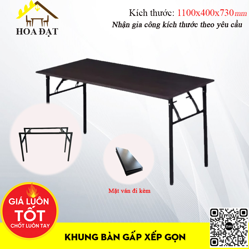 Khung bàn gấp xếp gọn, sắt hộp 30mm VNH