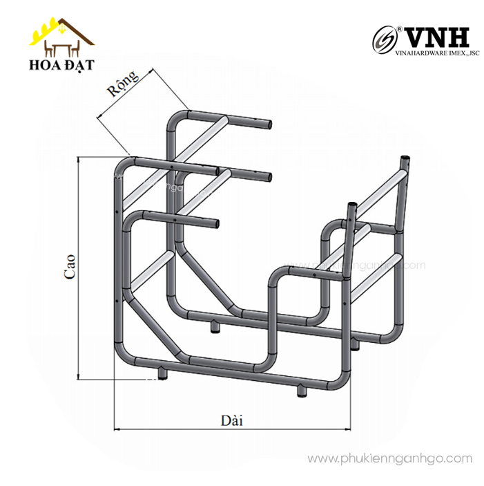 Khung bàn ghế học sinh tiểu học màu xám- VNH750400G