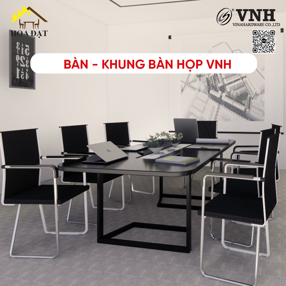 Khung chân bàn họp tháo lắp, dùng ngàm âm dương, sơn đen mờ - VNH1320845