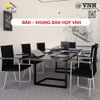Khung chân bàn họp tháo lắp Vinahardware, dùng ngàm âm dương, sơn đen mờ - VNH1320845