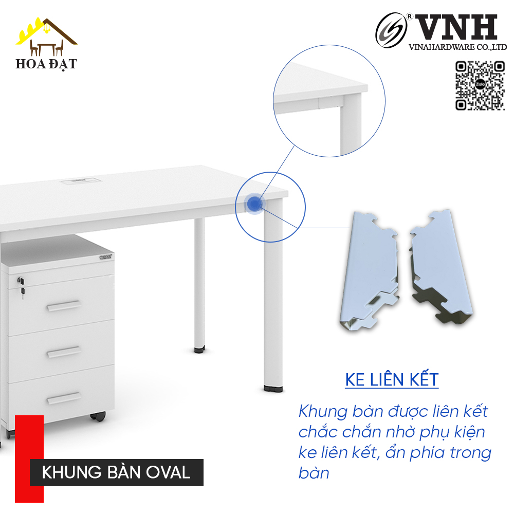 Khung bàn tháo ráp oval, chân bàn oval sơn đen/ sơn trắng tĩnh điện