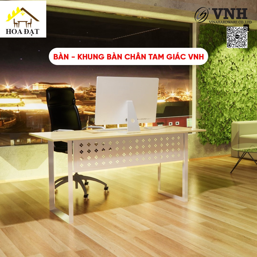 Khung bàn sắt chân tam giác, sơn trắng - VNH700750T