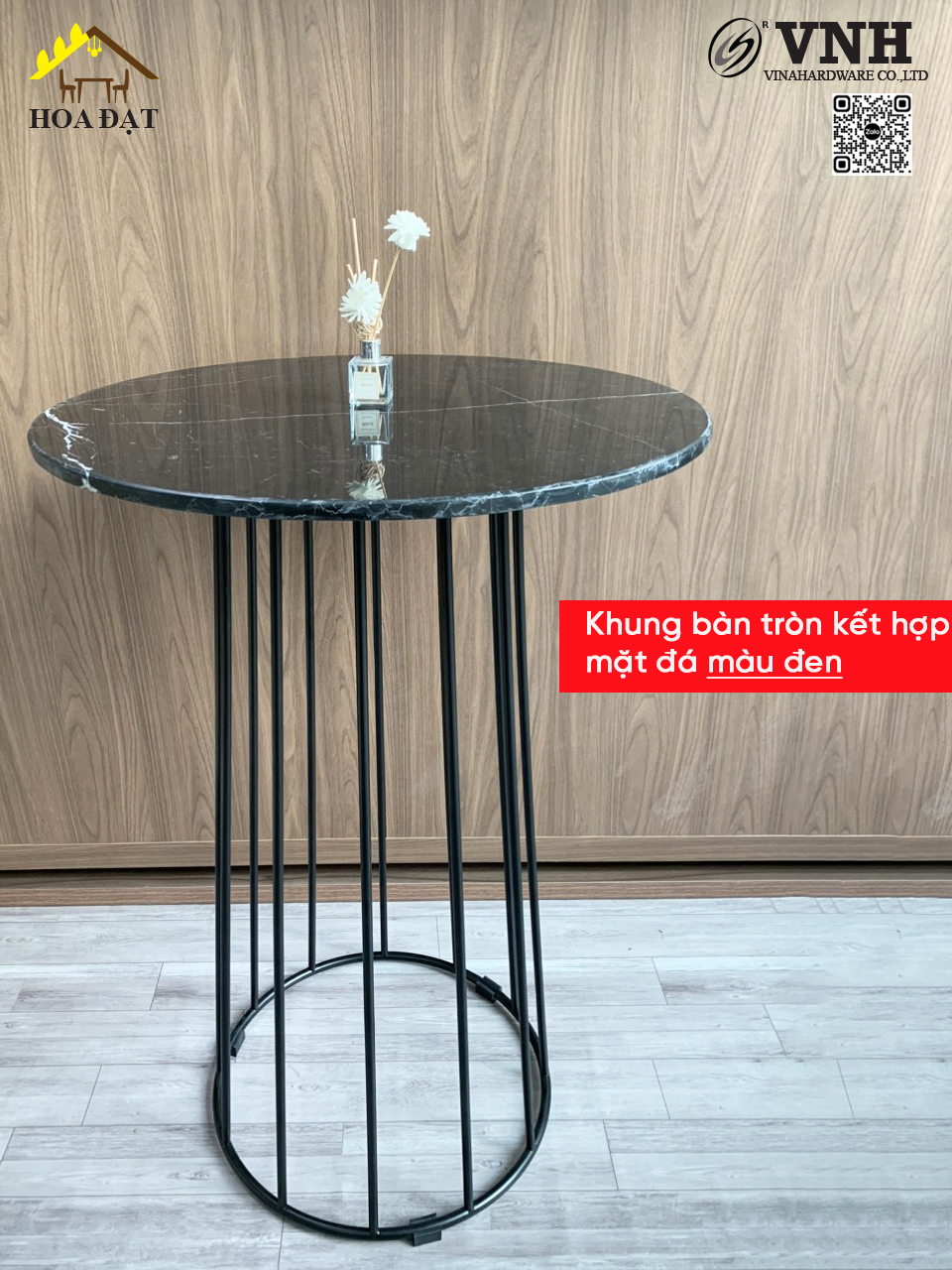 Khung bàn tròn quầy bar, sơn đen VNH - VNH03030