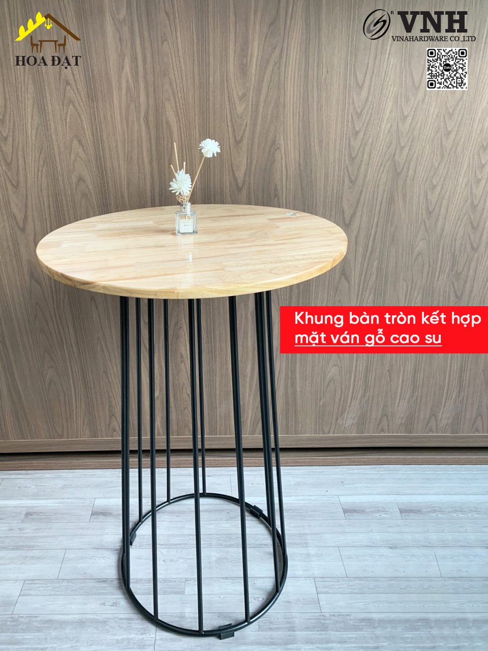 Khung bàn tròn quầy bar, sơn đen VNH - VNH03030