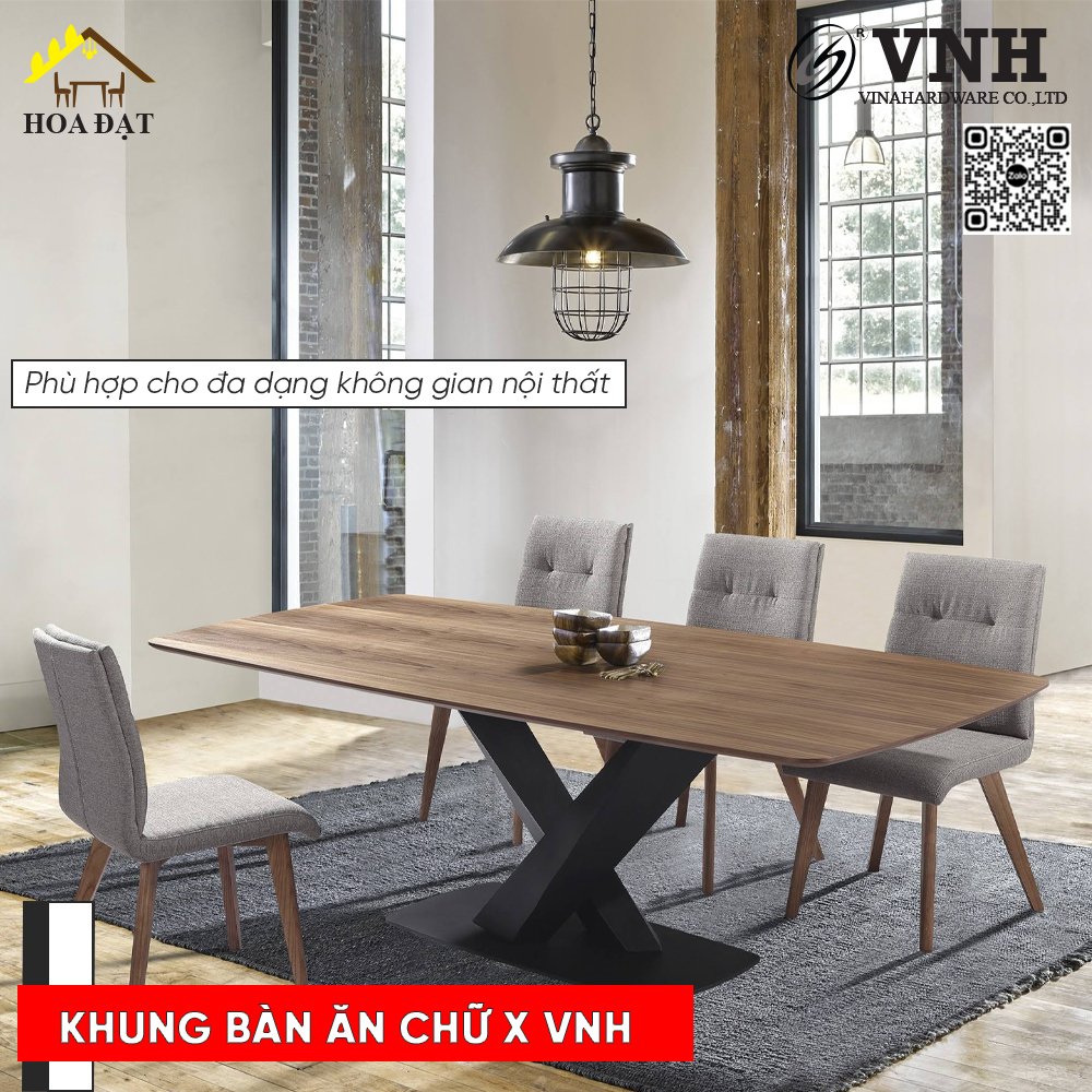 Khung bàn ăn mặt đá 1400x800x780mm, chân sơn đen - VNH148078