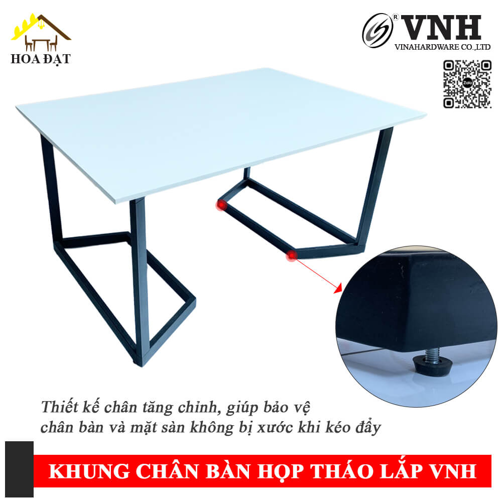 Khung chân bàn họp tháo lắp, dùng ngàm âm dương, sơn đen mờ - VNH1320845