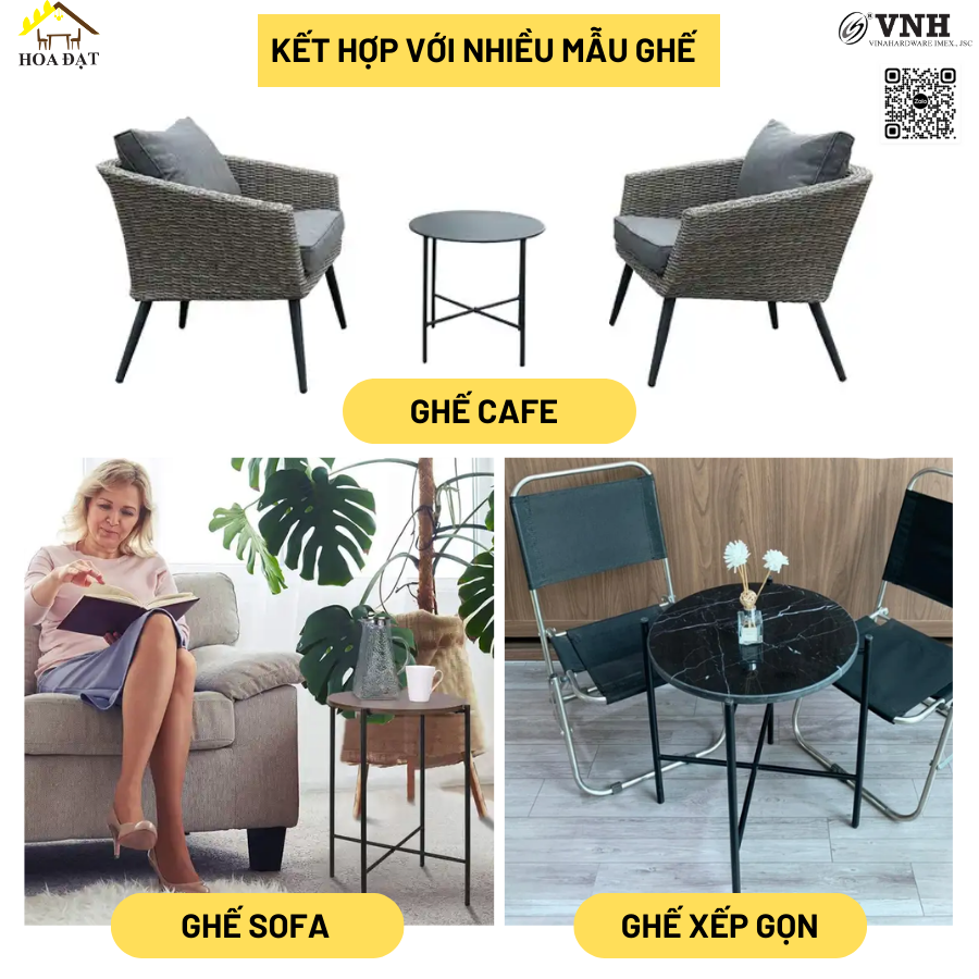 Khung bàn xếp gọn cafe màu đen - VNH0020 (Cái)