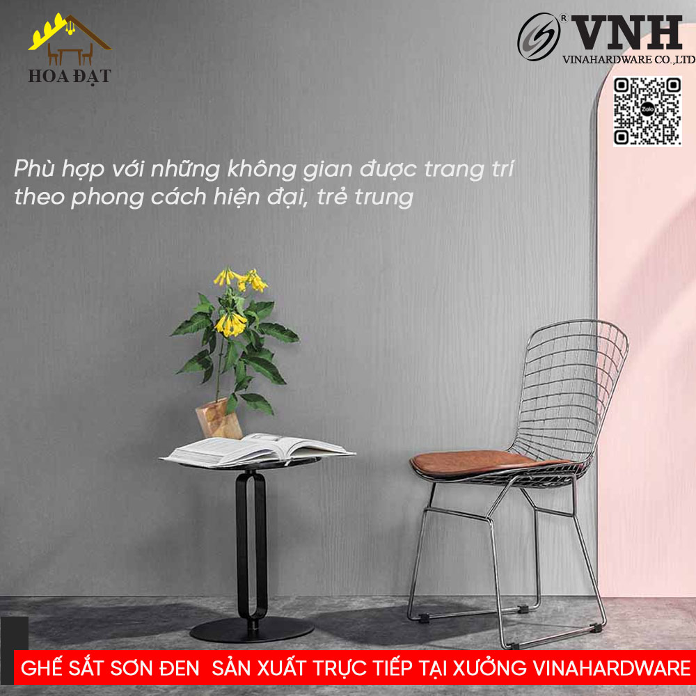 Khung ghế sắt sơn đen - VNH12622