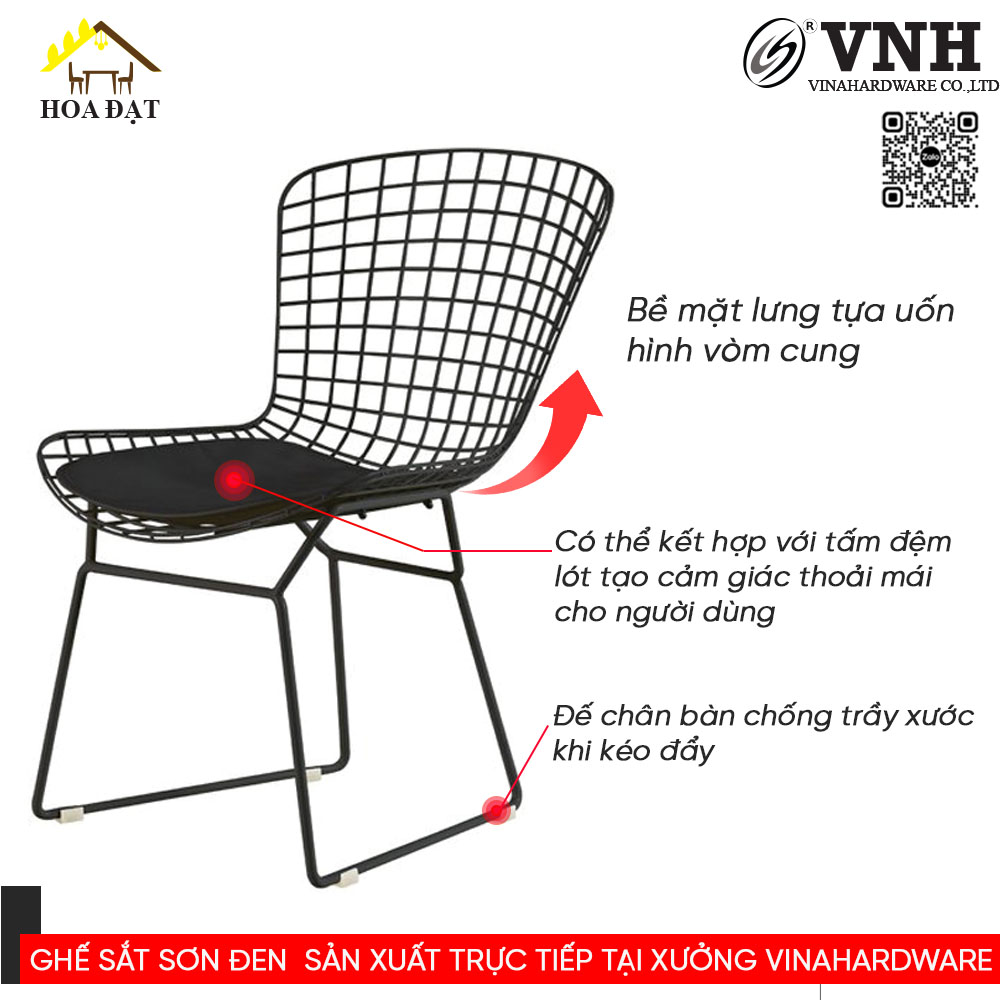 Khung ghế sắt sơn đen - VNH12622