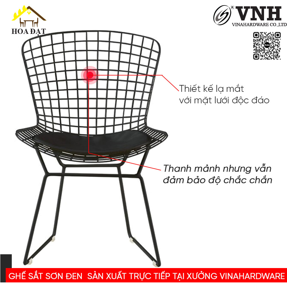 Khung ghế sắt sơn đen - VNH12622