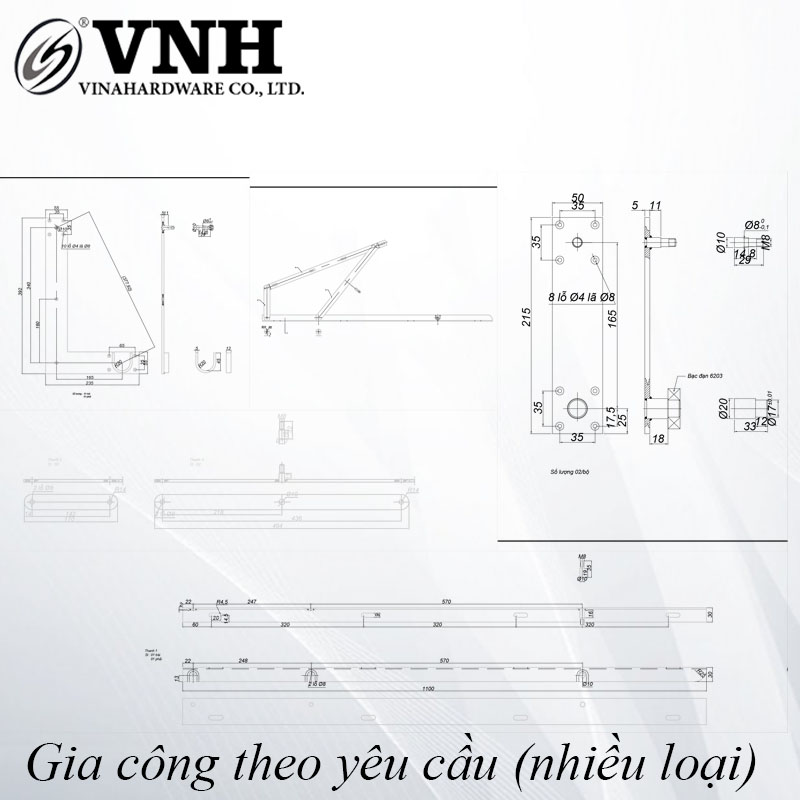 Bộ phụ kiện tay nâng mặt giường LB832D1500