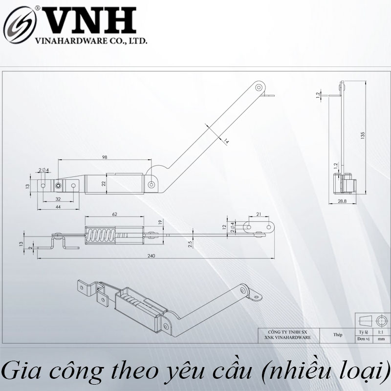 Tay nâng giả cổ đứng phải LD938DR150-LD938DR150