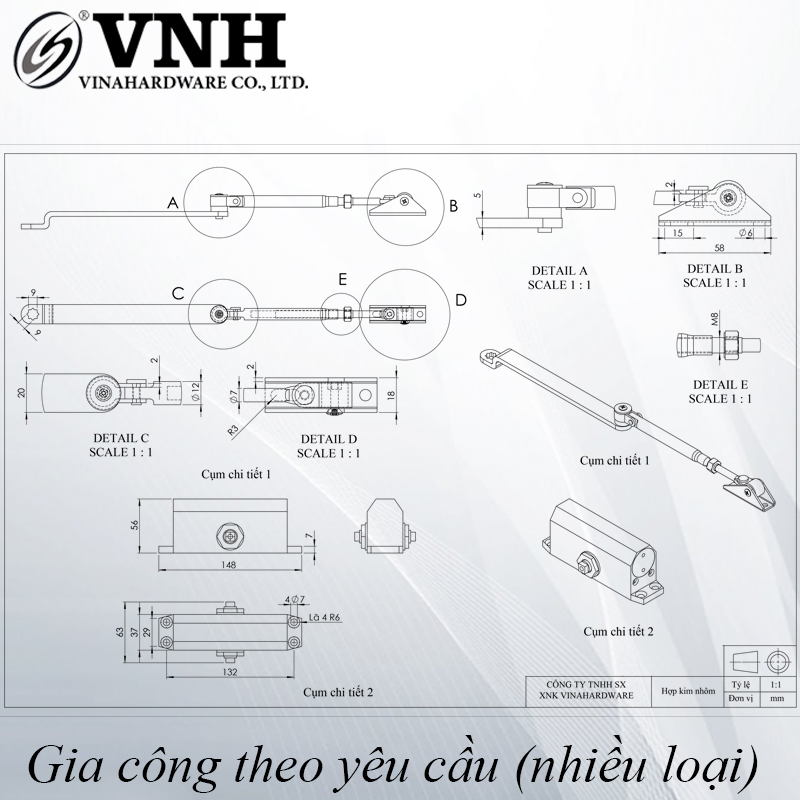 Tay đẩy thuỷ lực giữ cửa - LD7002NE