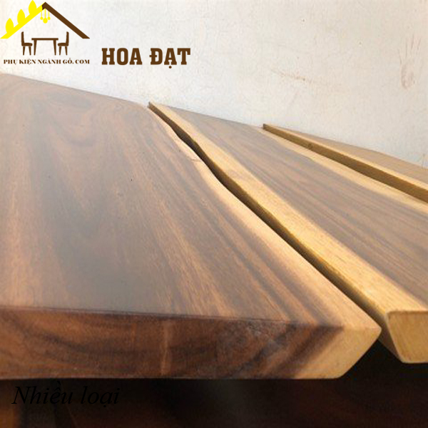 Mặt bàn gỗ me tây, kích thước 1m8 x 50-65cm, dày 5cm, VNH6001800