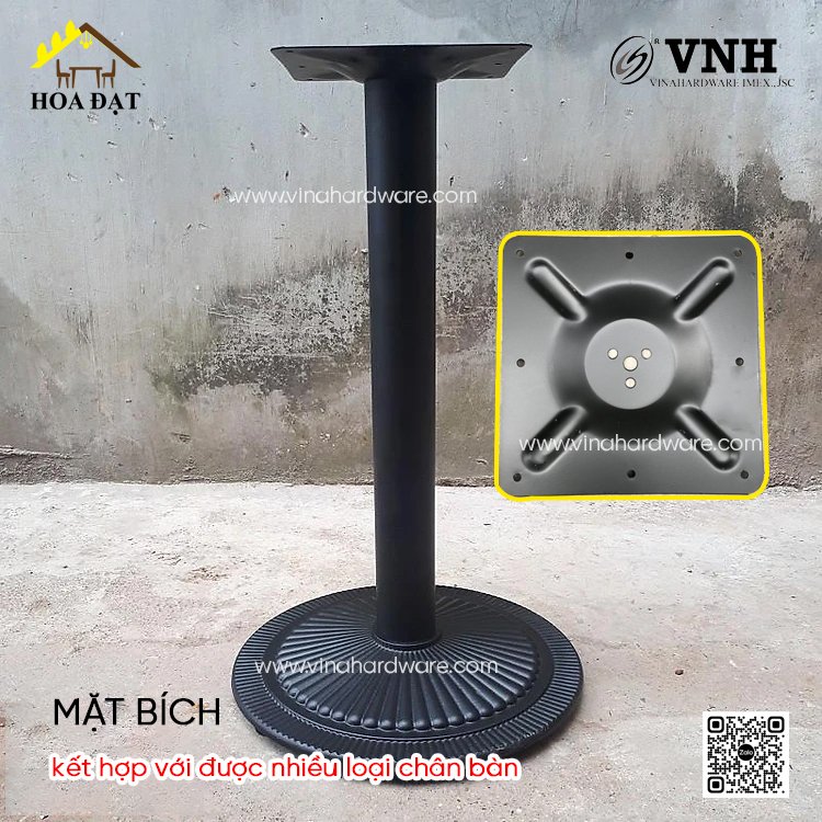 Mặt bích bàn vuông - Bas đỡ mặt bàn sắt cà phê, sơn đen  - 240x240mm - VNH400700B1