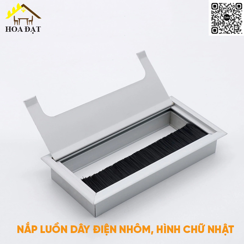 Nắp luồn dây điện nhôm, hình chữ nhật 160x80 W160A-W160A