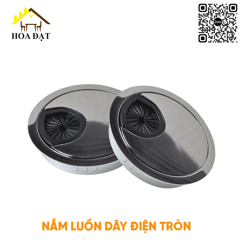 Nắp luồn dây điện 50mm màu crom bóng VNH W50K-W50K