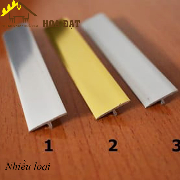 Nẹp nhôm chữ T 12mmx3mm màu vàng bóng dài 2,5m NN02