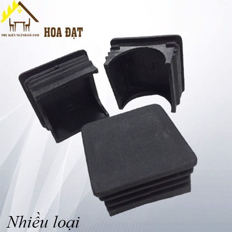 Nút nhựa vuông 40x40mm, lỗ khoét, màu đen NN4040LK