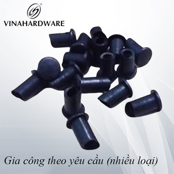 Nút chụp ống phi 10mm, đế 14mmm màu đen nhựa cứng - NN1014