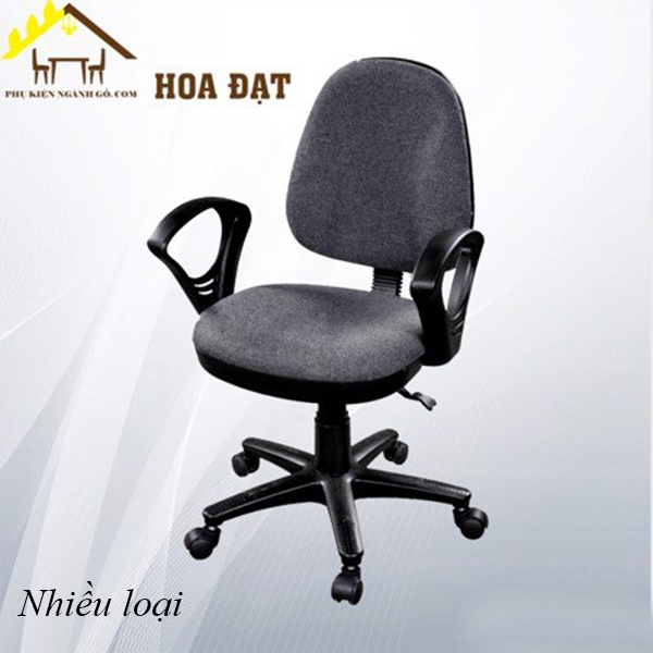 Ghế xoay cho văn phòng chân nhựa đệm mút bọc vải nỉ màu muối tiêu VNH002750