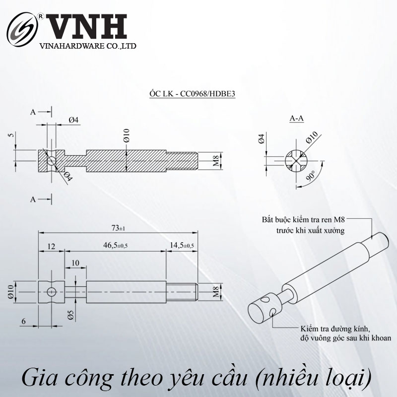 Ôc liên kết 75mm VNH CC09681-CC09681