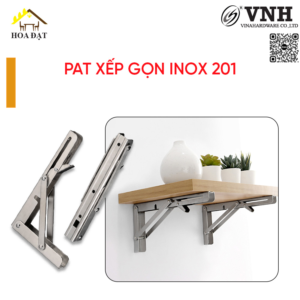 Pat ( bas) xếp gọn inox 201 300mm (12 inch) - Giá đỡ kệ - P45I12-P45I12