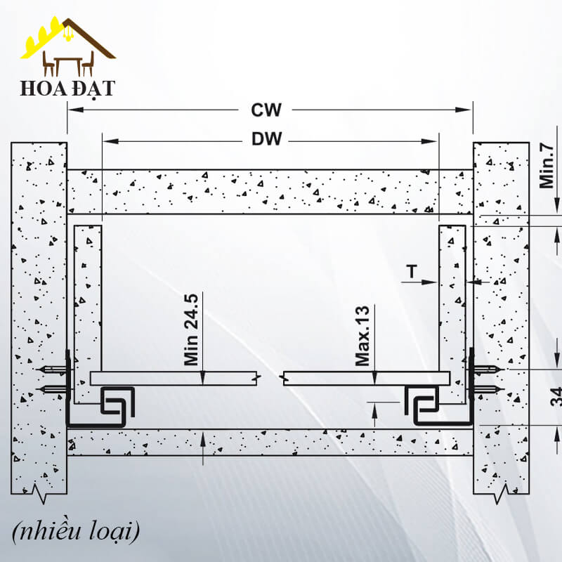 Ray âm giảm chấn 2 tầng, có khóa-UDS0247250LZ1