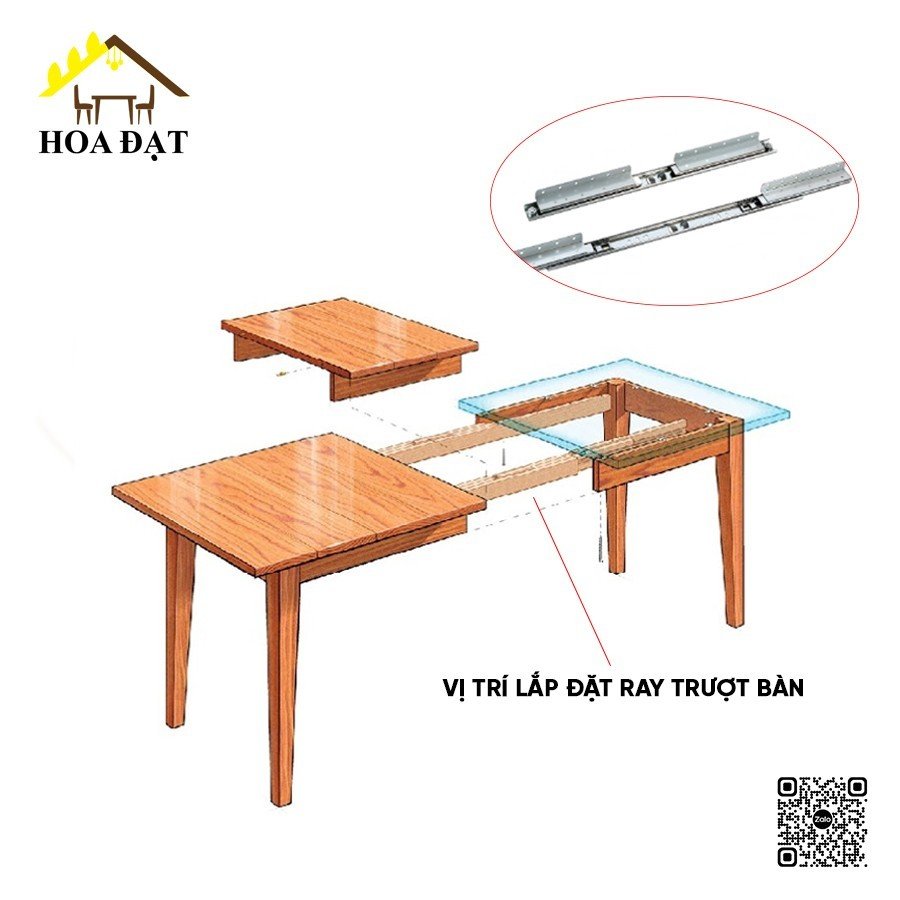 Ray trượt bàn cánh bướm, bản 48mm