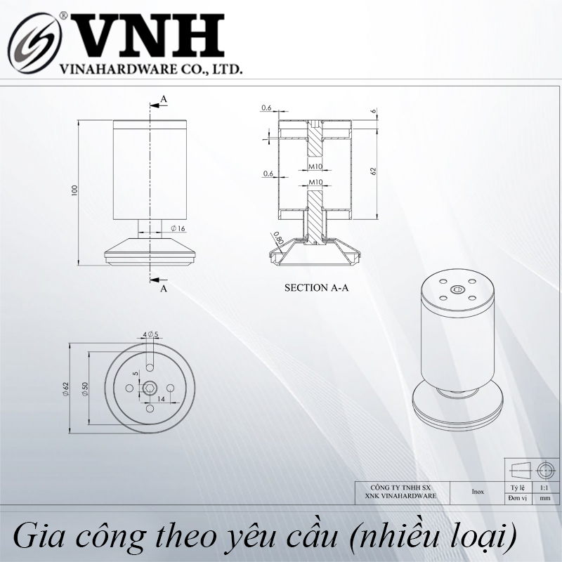 Chân tủ salon - TA8331D60