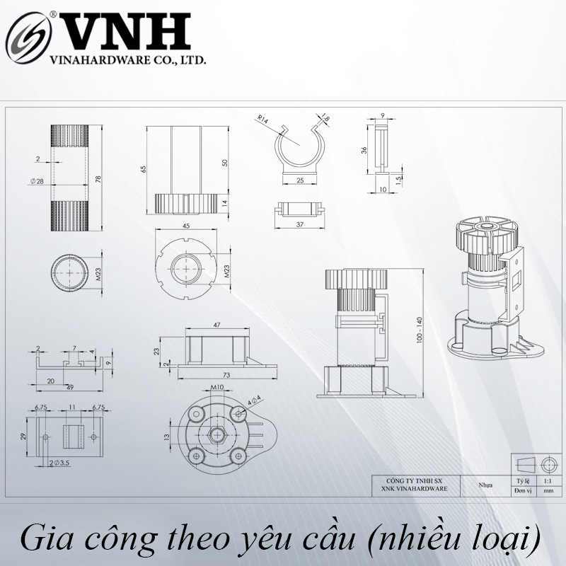 Chân tủ nhựa có điều chỉnh