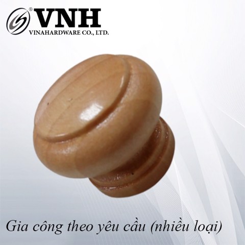 Tay nắm gù gỗ viền nhỏ, hàng sơn bóng