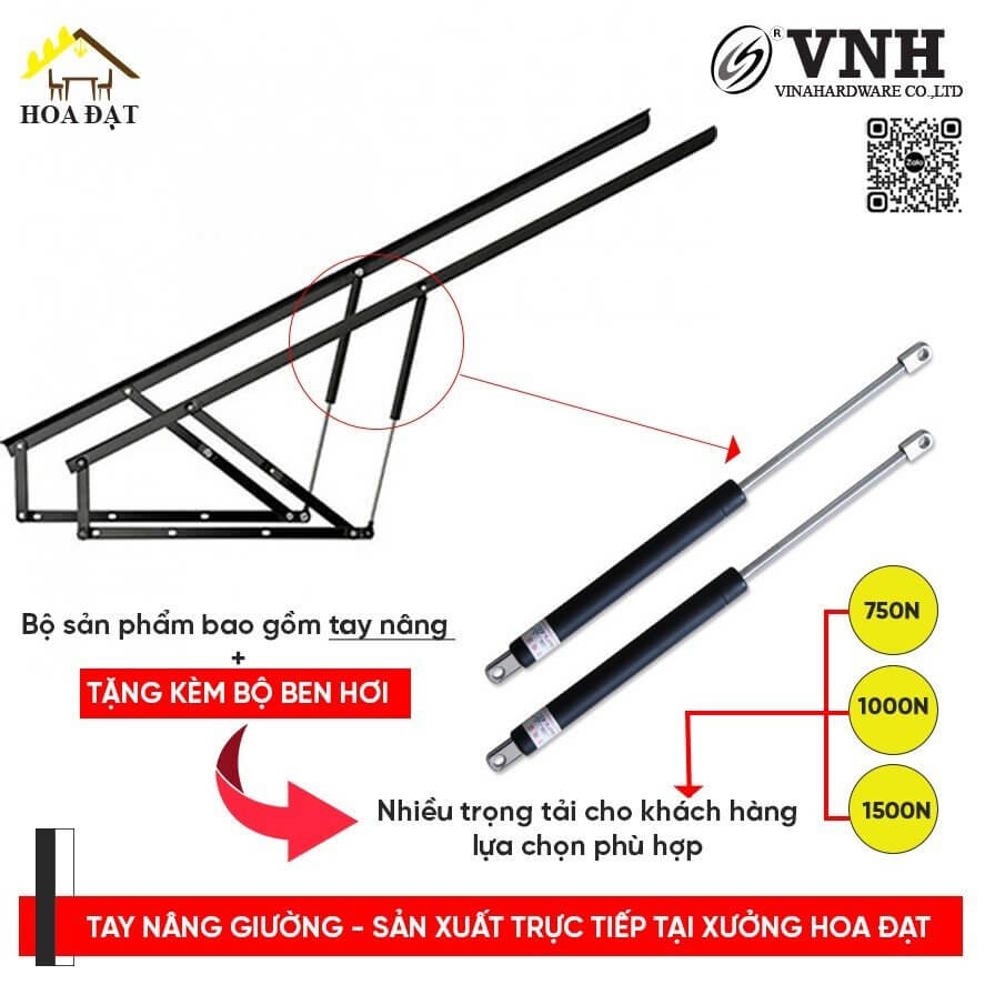 Bộ phụ kiện tay nâng mặt giường LB832D1500