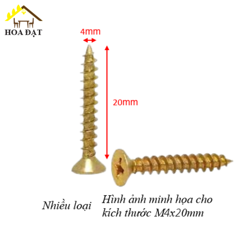 Vít gỗ đầu bằng răng thưa M4, bảy màu-VG415Z23