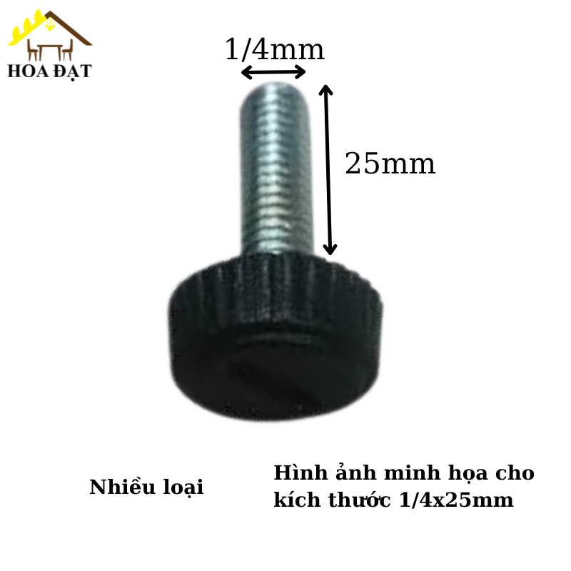 Chỉnh chân bàn 1 vạch 1/4, màu đen-TA615T1P4