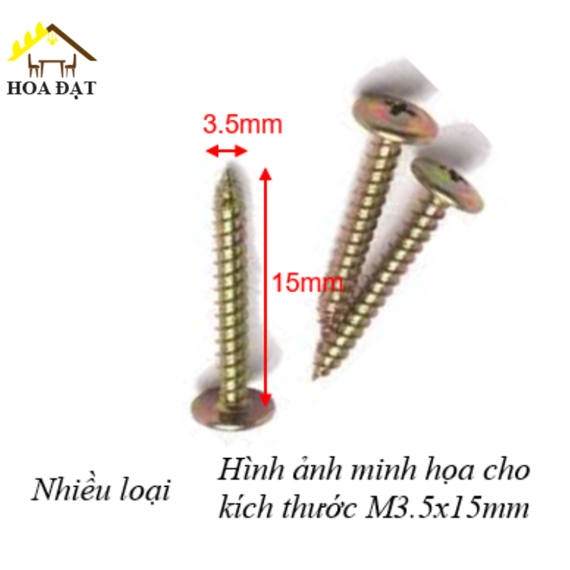 Vít đầu dù răng nhuyễn M3, M3.5, bảy màu-SC3515