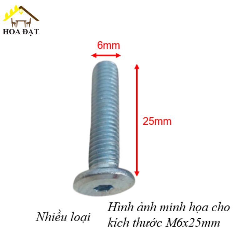 Bulong lục giác chìm M6, màu trắng - HSS615ZN