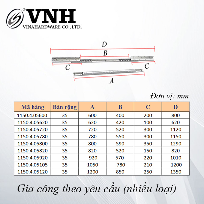 Ray trượt bàn cánh bướm, bản 35mm