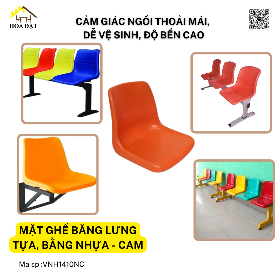 Mặt ghế băng lưng tựa, bằng nhựa - VNH1410NC