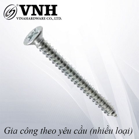 Vít đầu bằng răng nhuyễn M3, M3.5, M4, M5 màu trắng