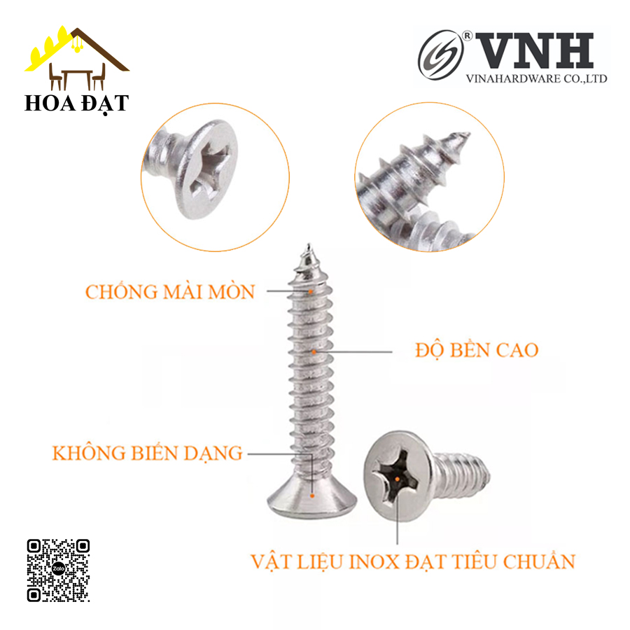 Vít đầu bằng ren nhuyễn M2, M4, màu niken